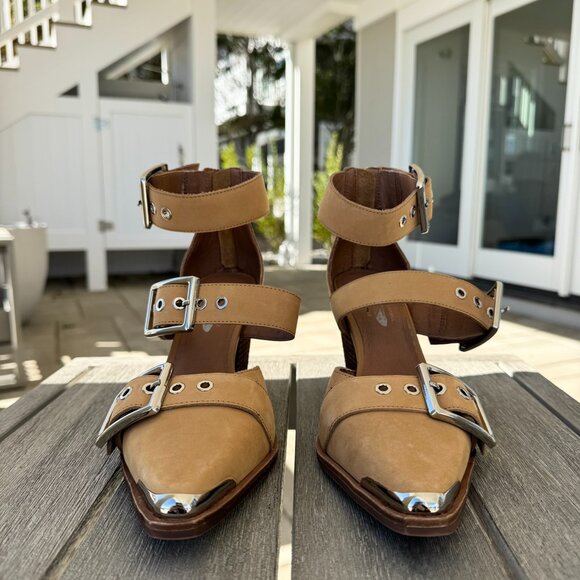 New Jeffrey Campbell x Free People Hendrix Heels Brown 8.5 - Picture 5 of 11